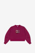 Sweat-shirt boxy à col rond et patch DG fille Winter Flower