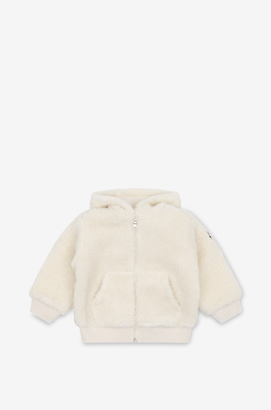 Sweat-shirt zippé à capuche en peluche bébé à gravure logo
