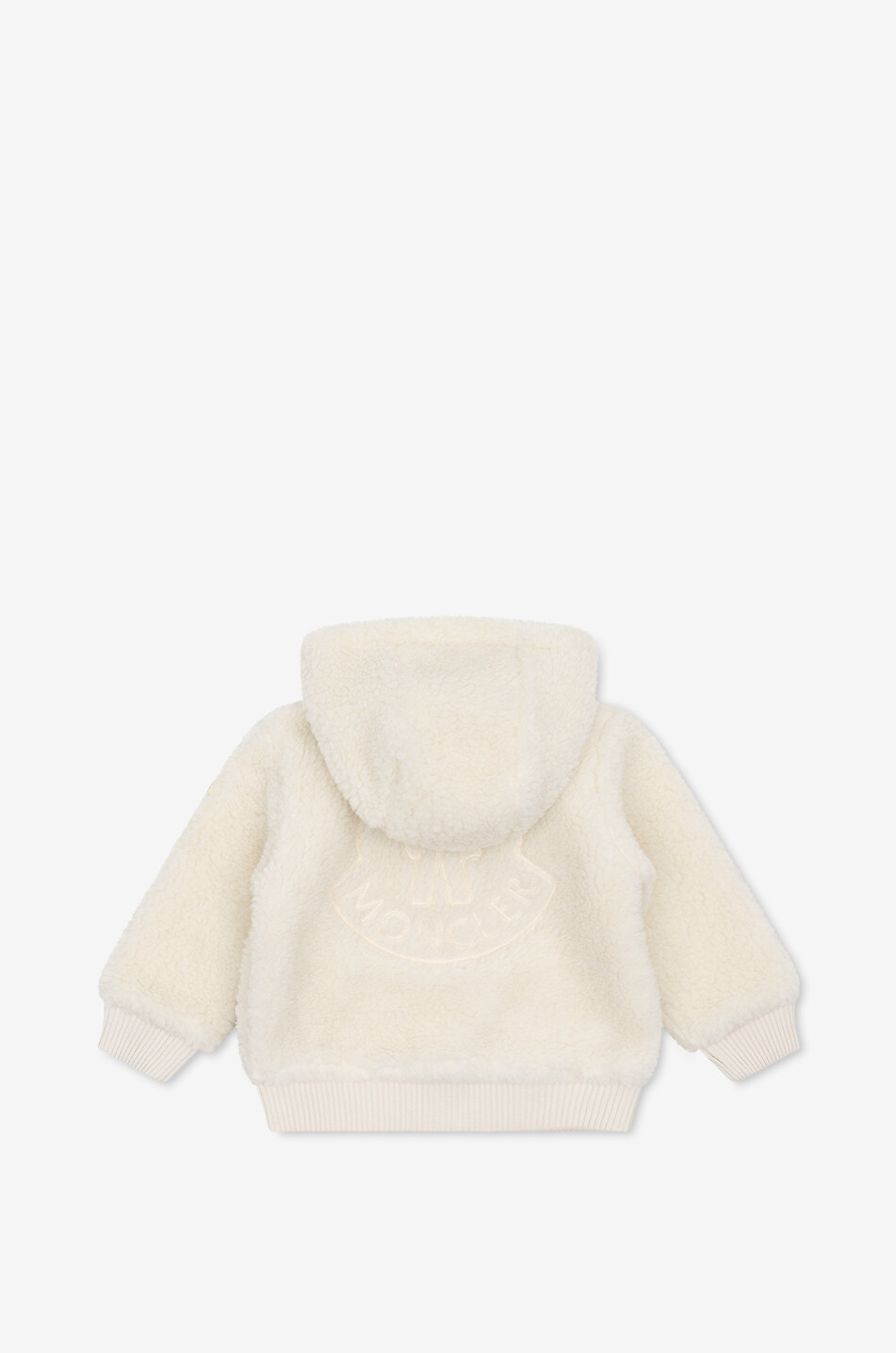 MONCLER Sweat-shirt zippé à capuche en peluche bébé à gravure logo Bébé BLANC CASSE 2