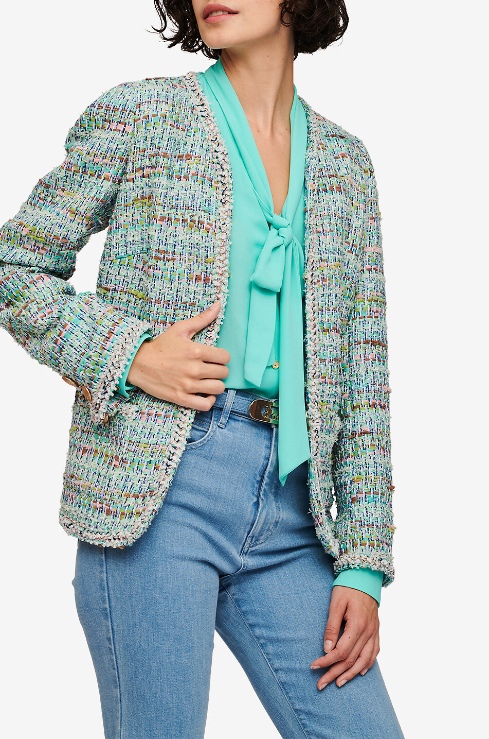 WEILL Tweedjacke Chanis Multico Pastel Damen HELLBLAU 4