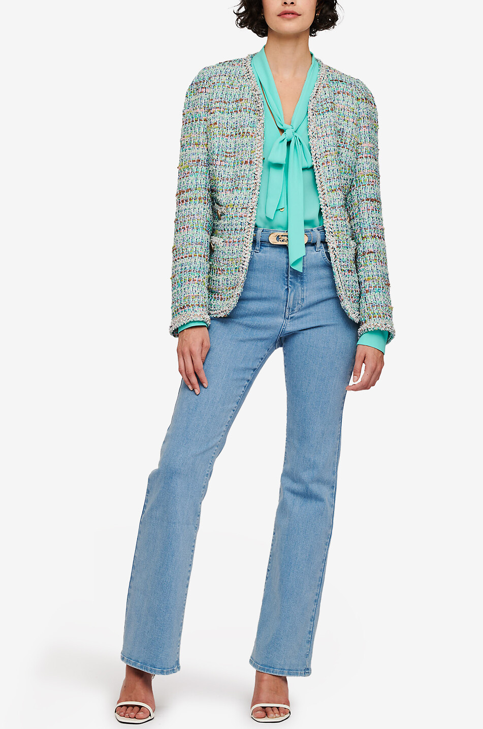WEILL Chanis Multico Pastel tweed jacket Women LIGHT BLUE 5