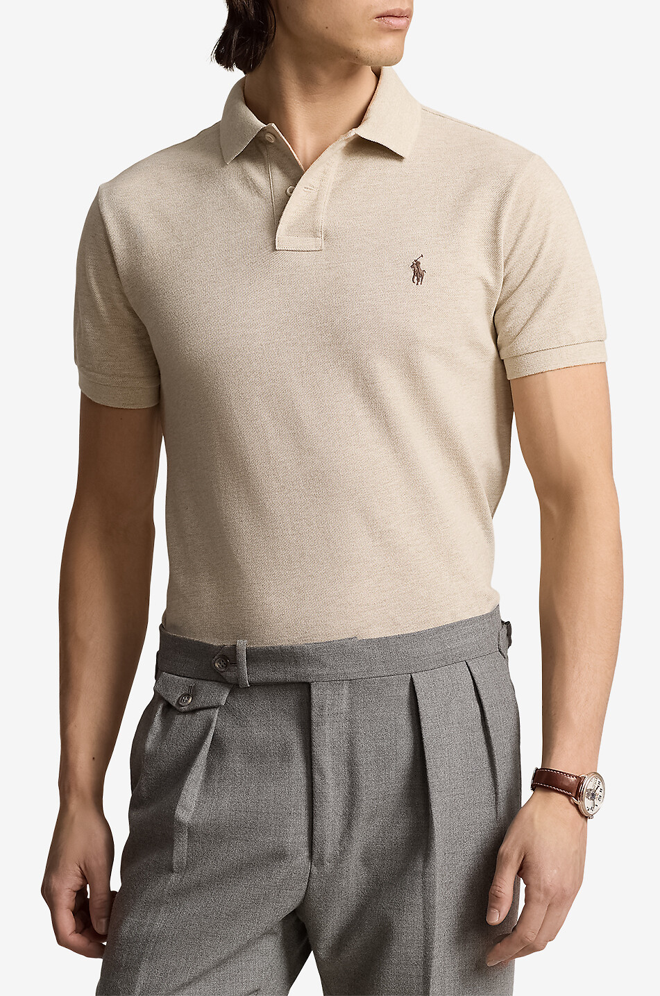 POLO RALPH LAUREN Polohemd aus Baumwollpiqué mit Pony-Stickerei Custom Slim Fit Herren WEISS 2