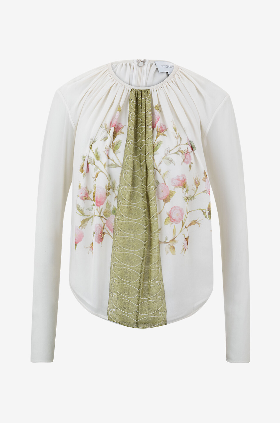 GIAMBATTISTA VALLI Floral Wallpaper printed silk georgette blouse Women WHITE 1