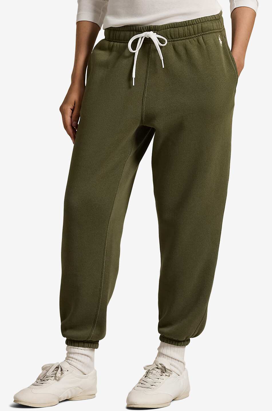 POLO RALPH LAUREN Pantalon de jogging en molleton chiné Pony Femme KAKI 2