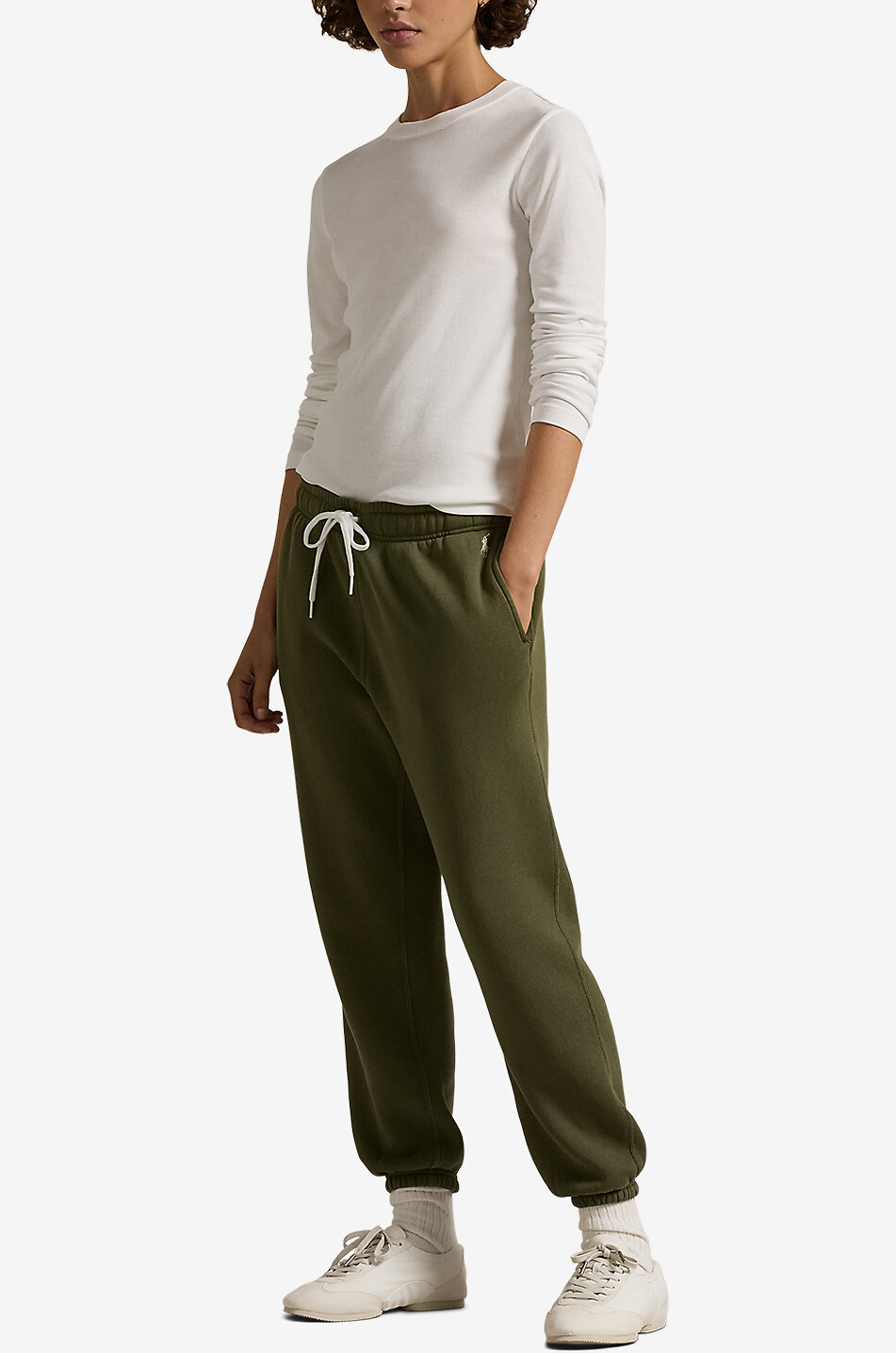 POLO RALPH LAUREN Pantalon de jogging en molleton chiné Pony Femme KAKI 4