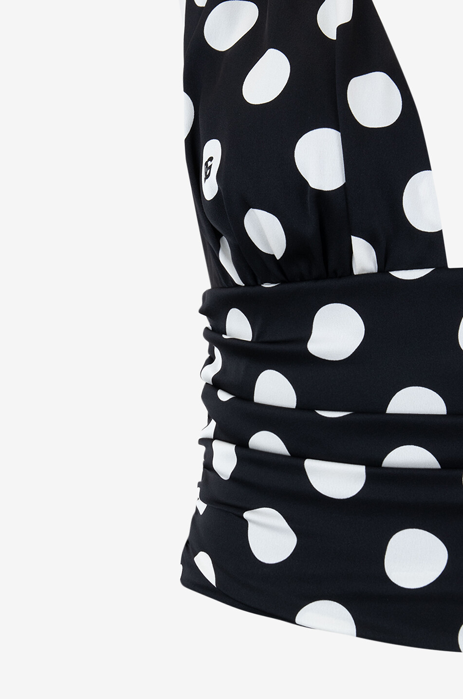 DOLCE & GABBANA Polka dot halter-neck charmeuse top Women MULTI COLOURED 5