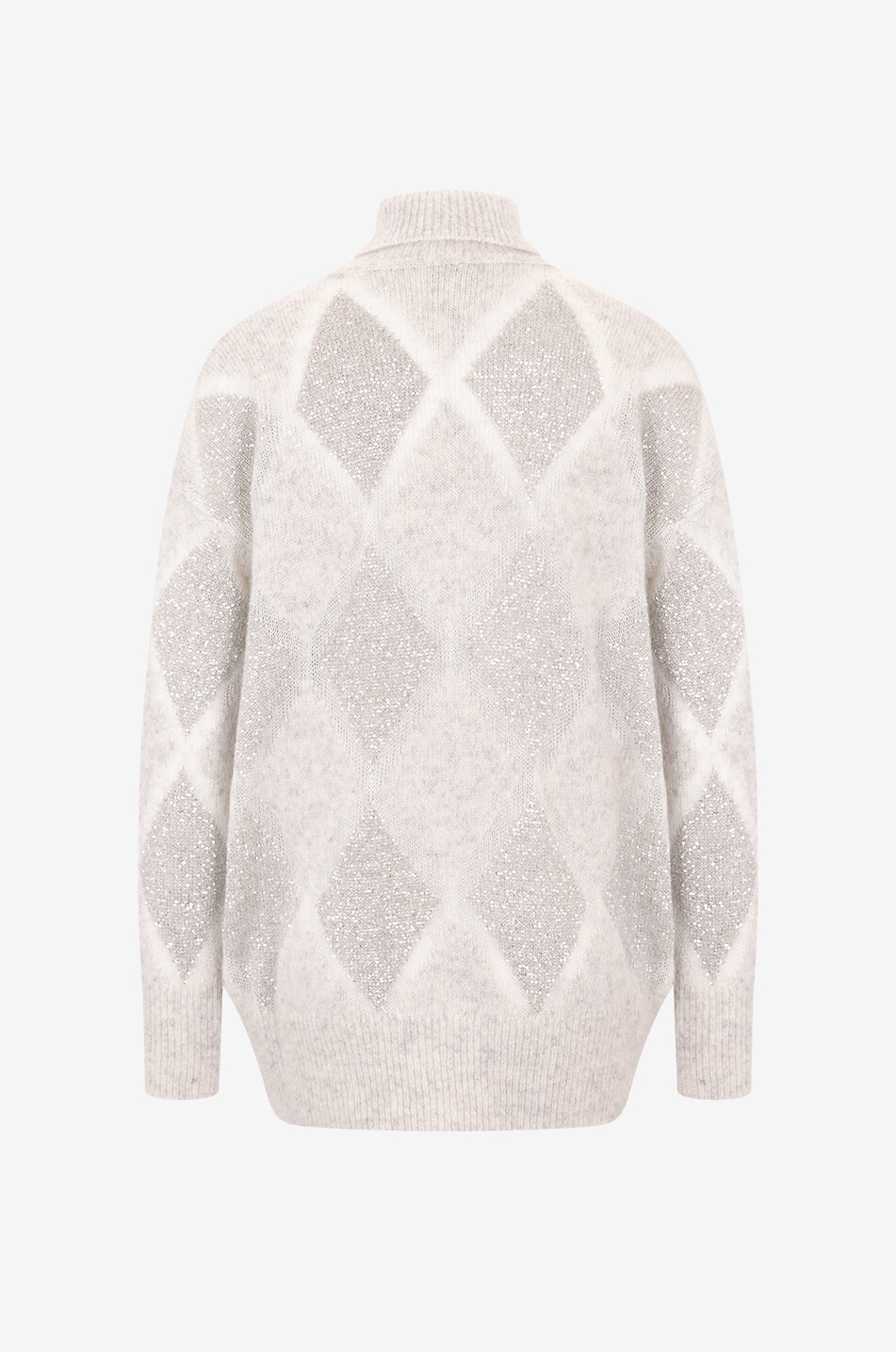 BRUNELLO CUCINELLI Dazzling Diamonds mohair and wool turtleneck jumper Women LIGHT GREY 2