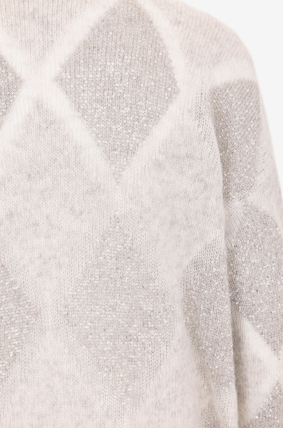 BRUNELLO CUCINELLI Dazzling Diamonds mohair and wool turtleneck jumper Women LIGHT GREY 3