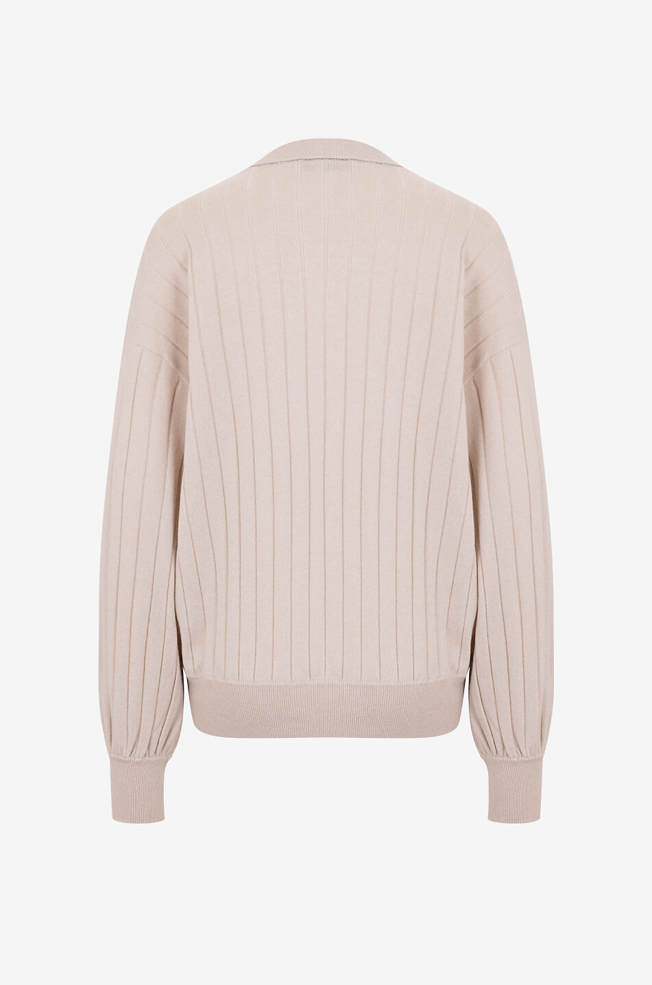 BRUNELLO CUCINELLI Pull à côtes et col rond en cachemire détail Monile Femme BEIGE 2