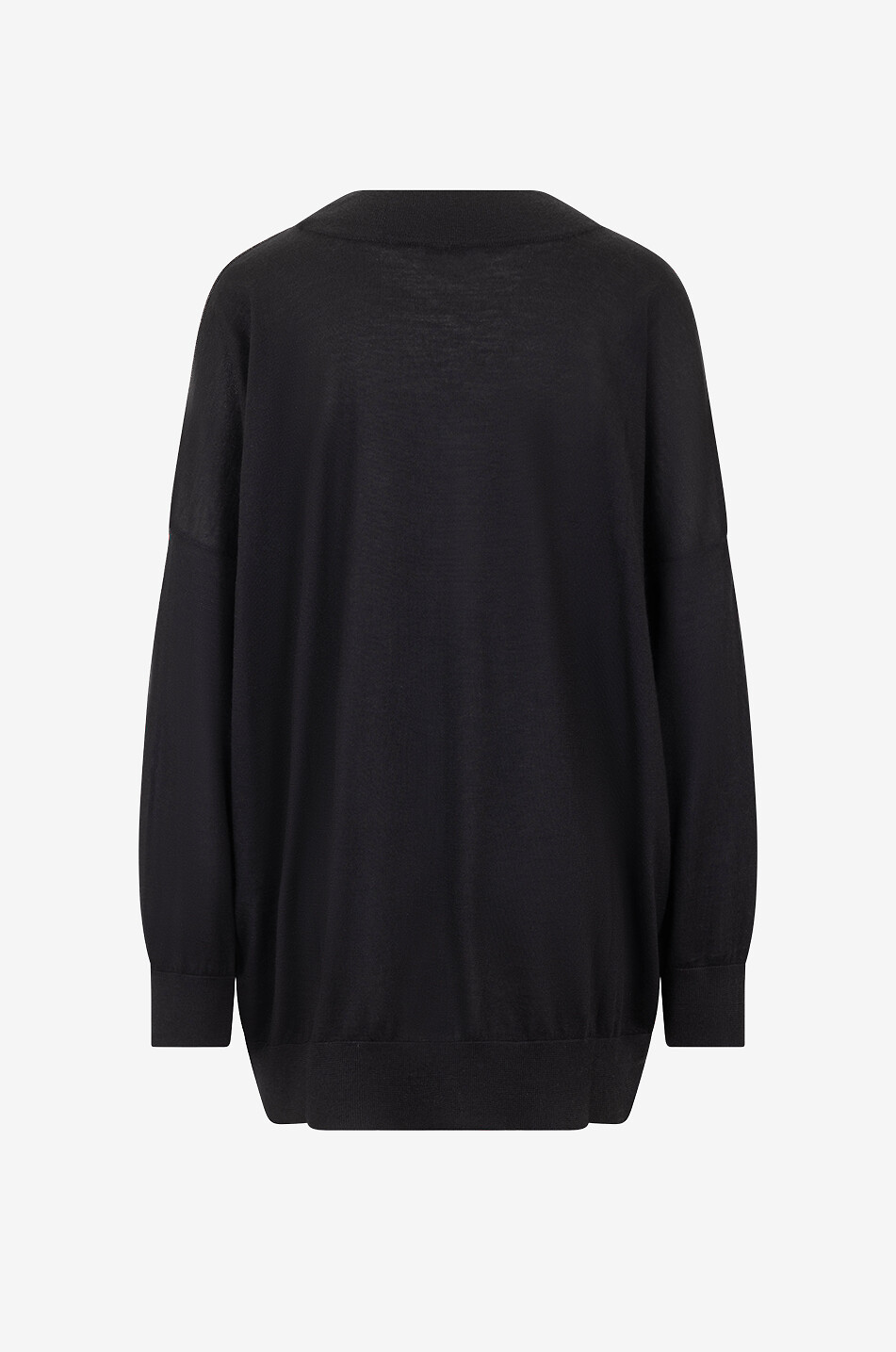 BRUNELLO CUCINELLI Feiner weiter Pullover mit V-Ausschnitt und Monile an den Schultern Damen SCHWARZ 2