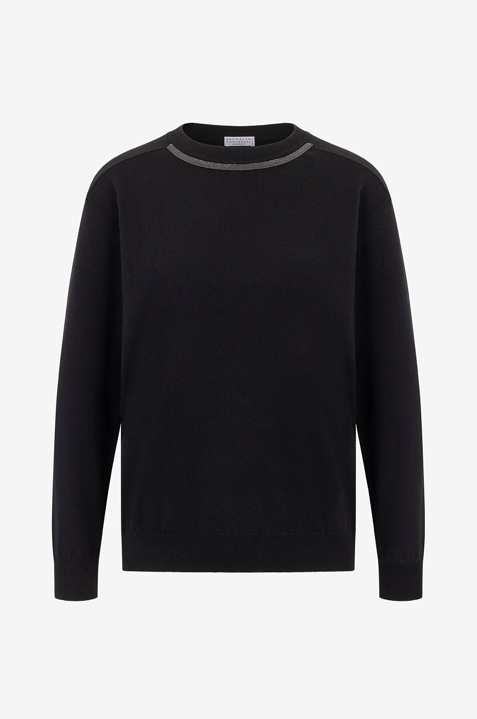 BRUNELLO CUCINELLI Monile embroidered crewneck fine cashmere jumper Women BLACK 1