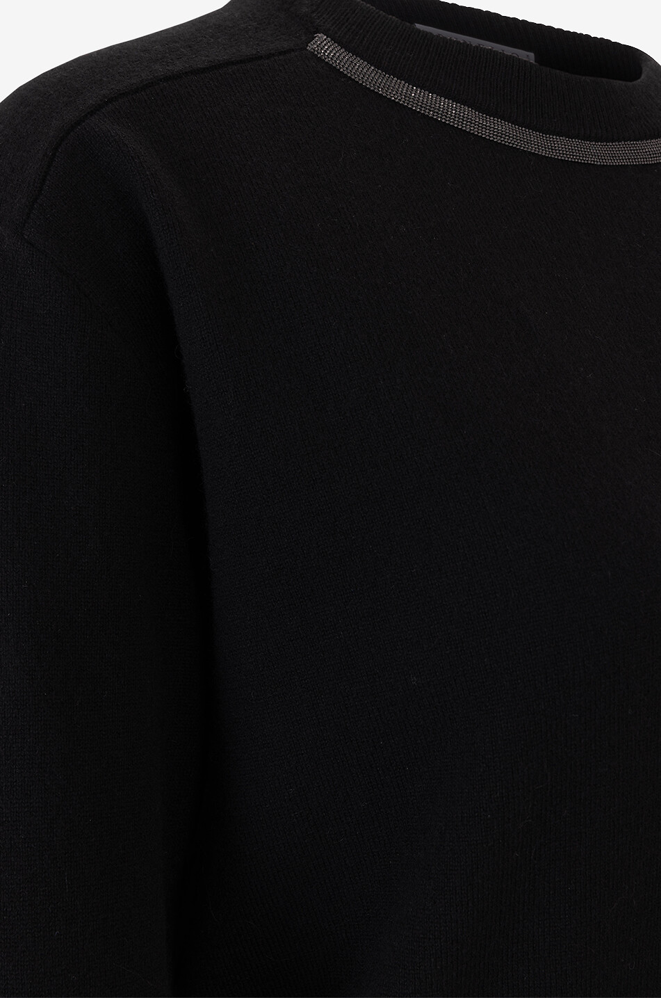 BRUNELLO CUCINELLI Monile embroidered crewneck fine cashmere jumper Women BLACK 3