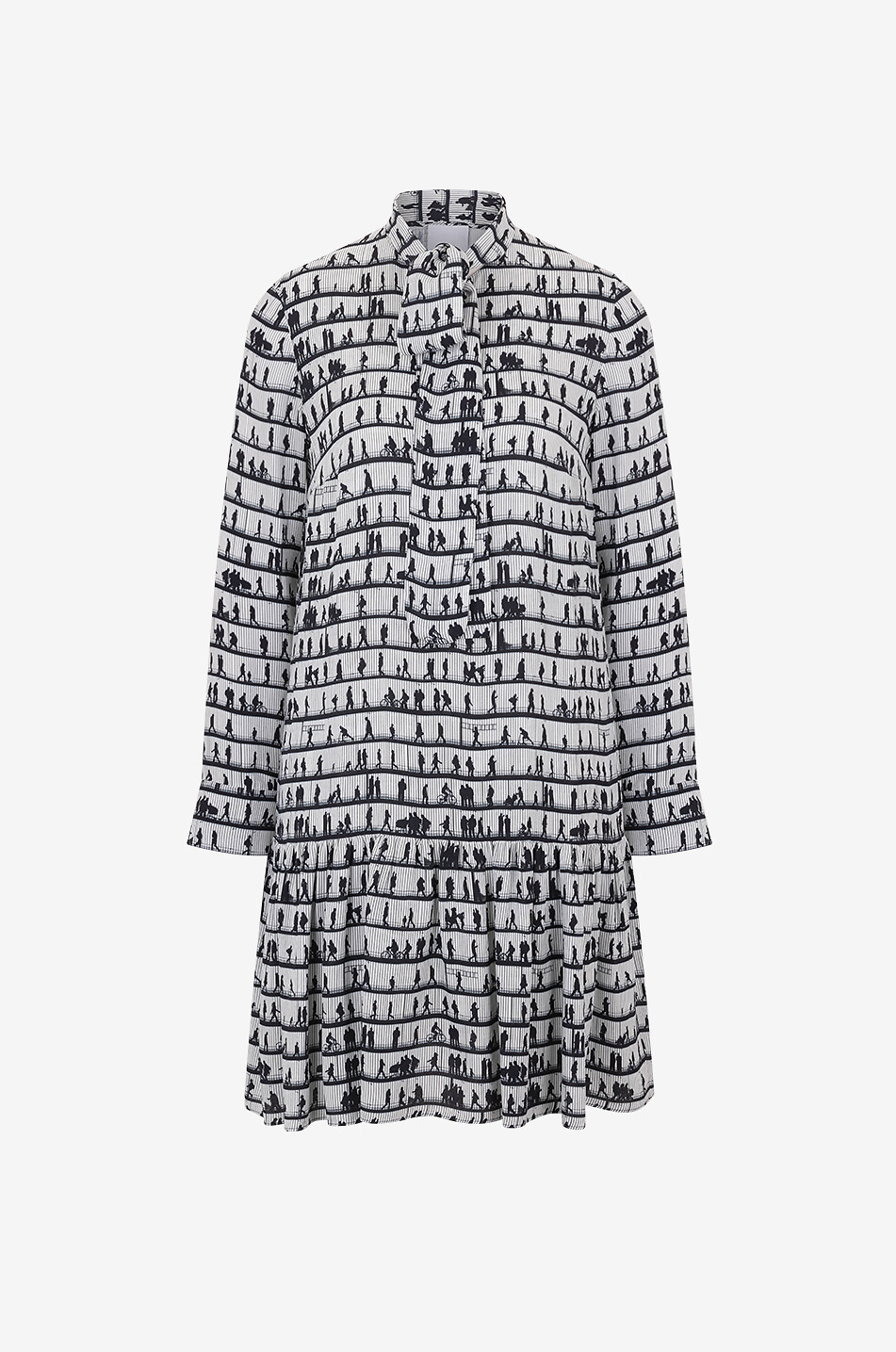 AKRIS PUNTO Kurzes Crêpekleid mit Schoss Urban Scenes Damen BUNT 1