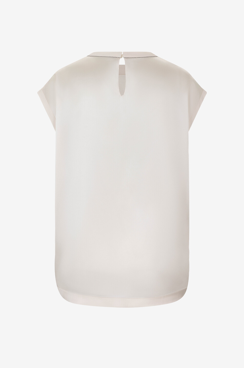 BRUNELLO CUCINELLI Monile adorned sleeveless silk satin top Women EGGSHELL 2
