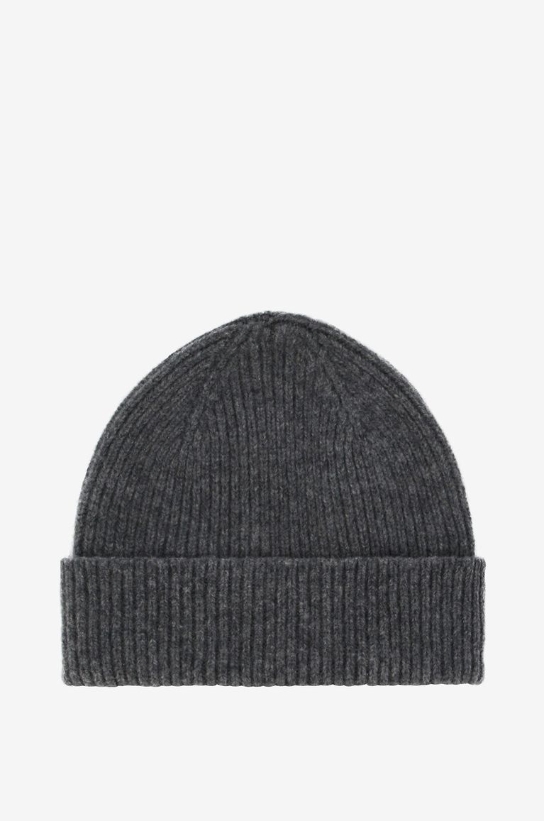 BONGÉNIE Bonnet côtelé en laine et angora Barba Homme GRIS MOYEN 1