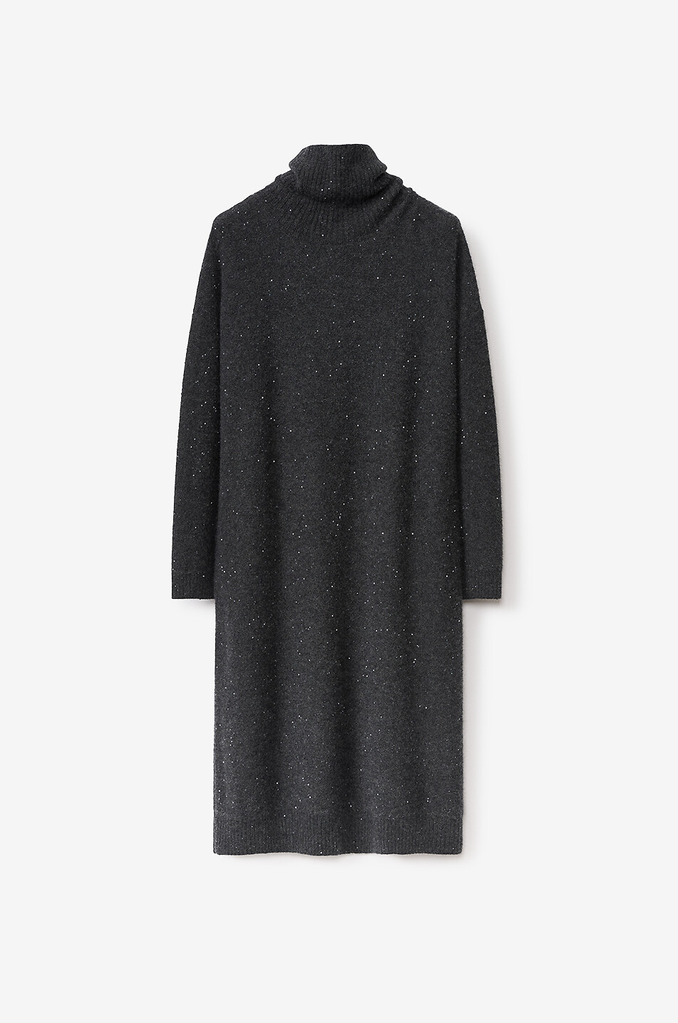 Robe pull ample en fil Platinum à sequins à col roulé