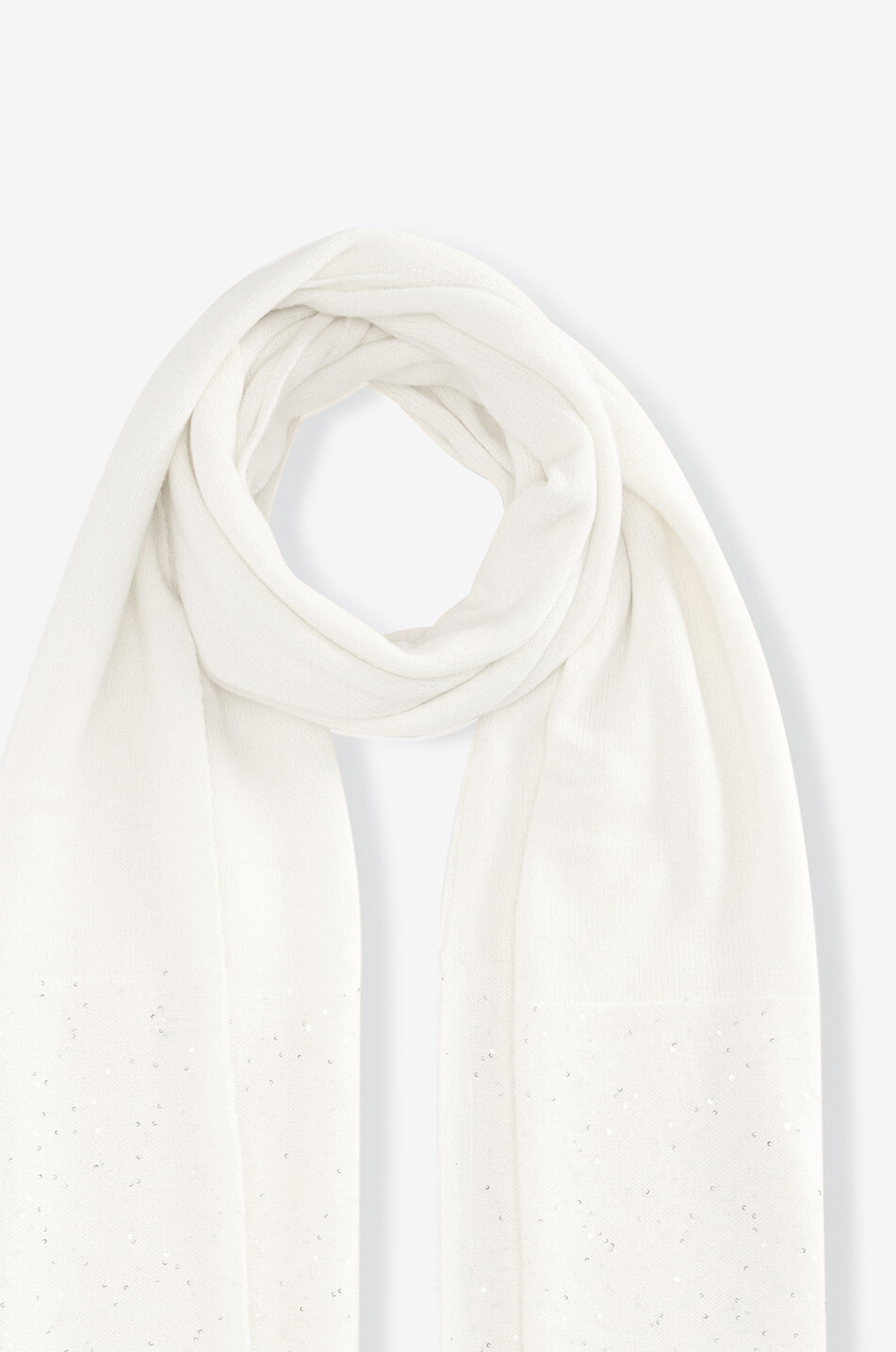 FABIANA FILIPPI Maxi écharpe en maille de fil Platinum à sequins Femme BLANC CASSE 3
