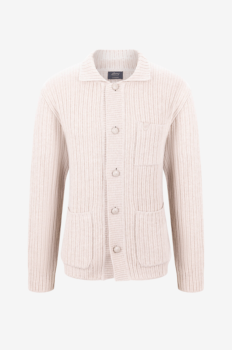 Rippstrick-Kaschmir-Hemdjacke