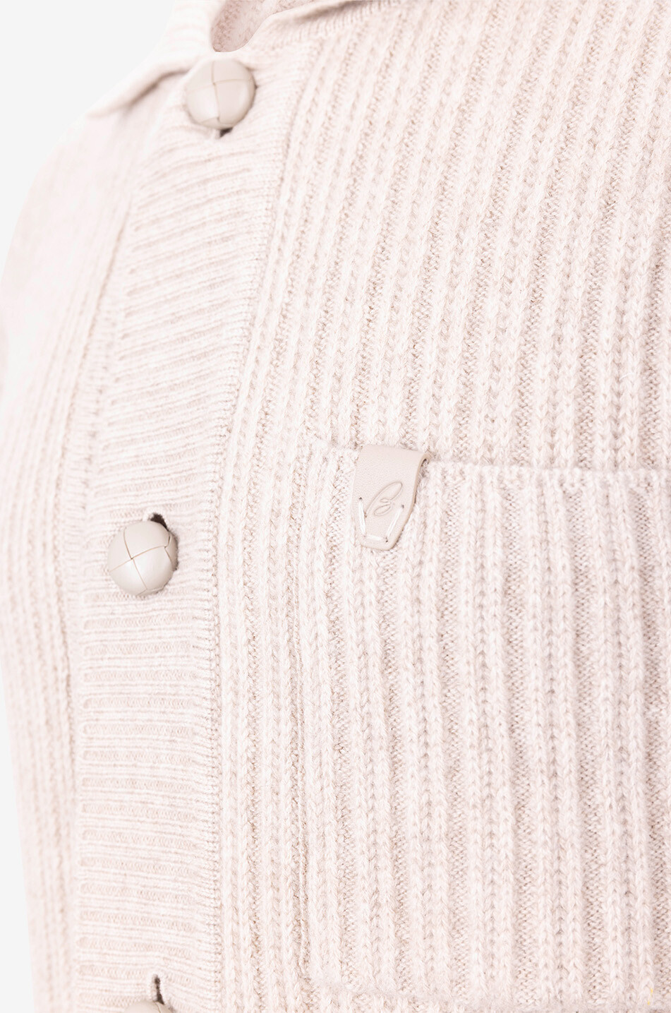 Rippstrick-Kaschmir-Hemdjacke