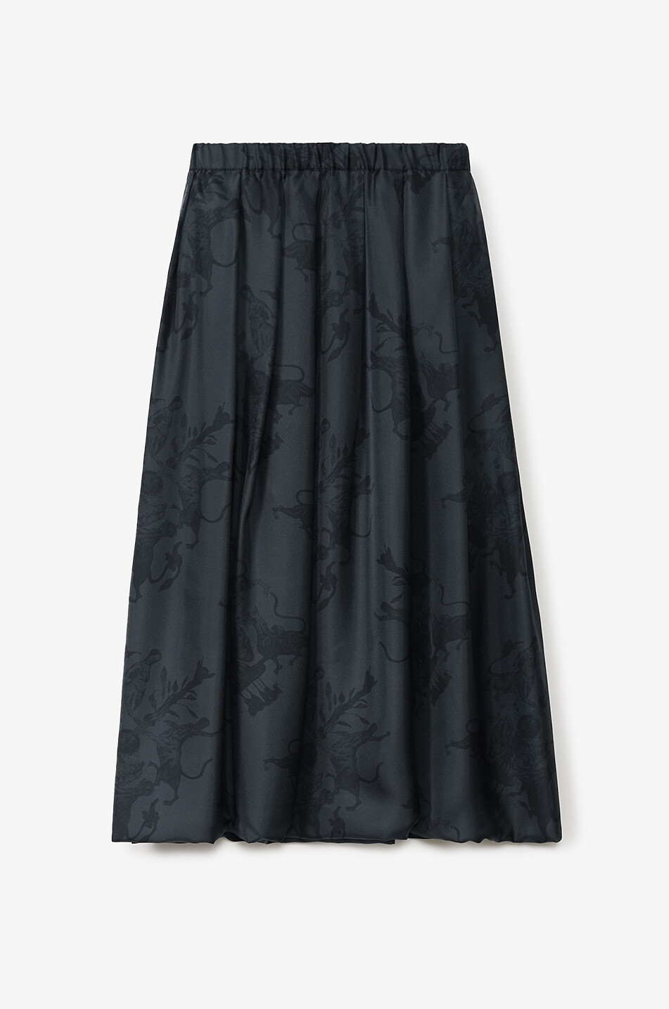 Fabula Mundi printed pleated sil midi skirt
