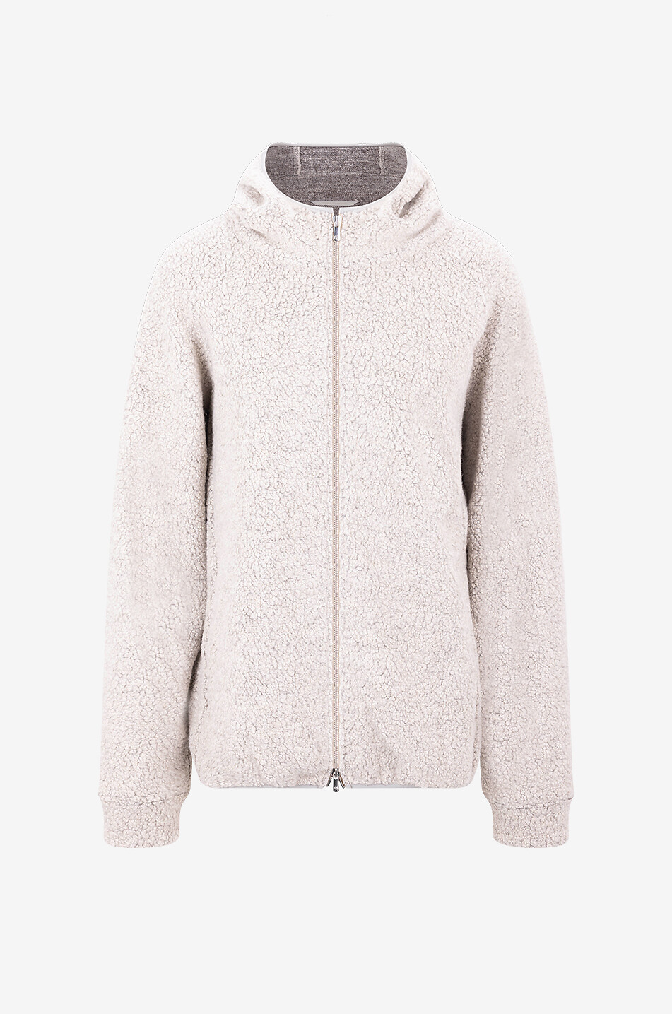 MARCO PESCAROLO Kapuzensweatjacke in Shearlingoptik Jay Herren HELLGRAU 1