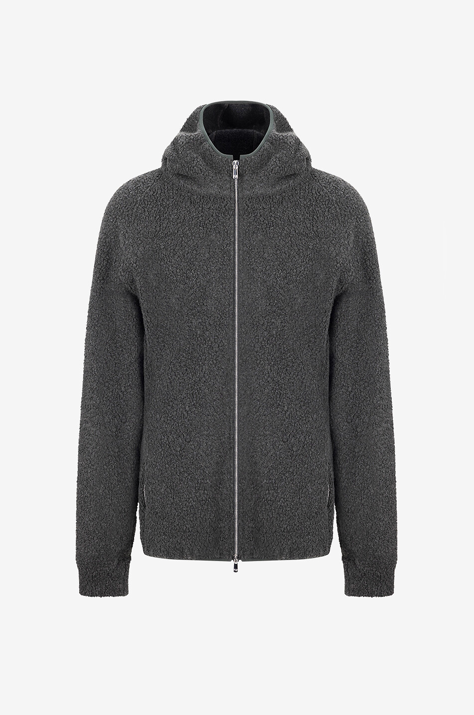 Sweat-shirt zippé à capuche effet peau lainée Jay