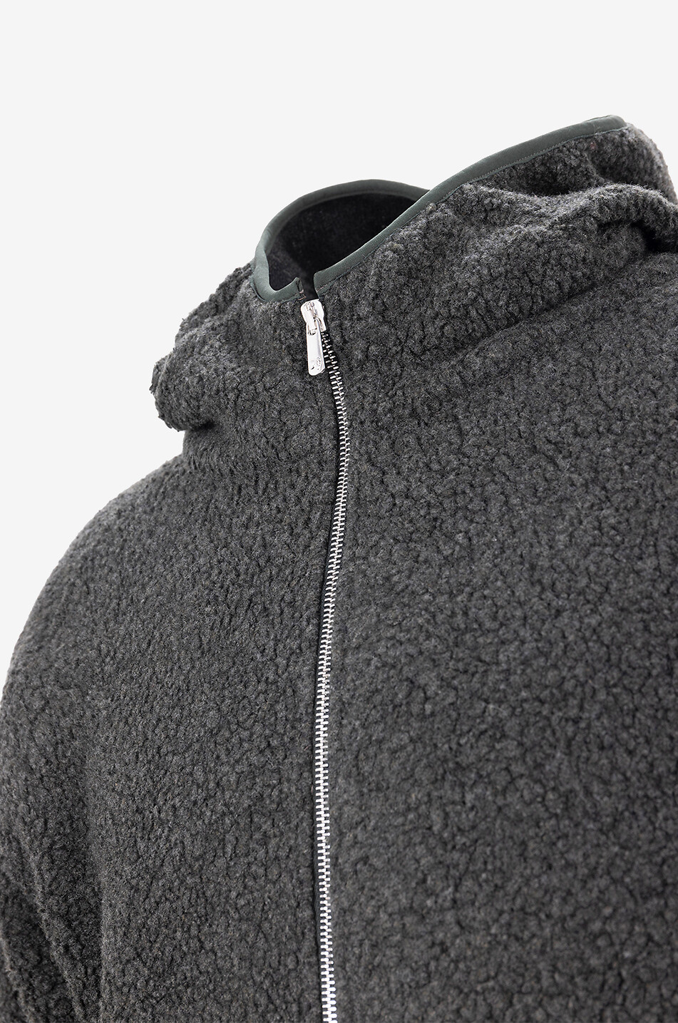 Jay shearling-effect full-zip hoodie