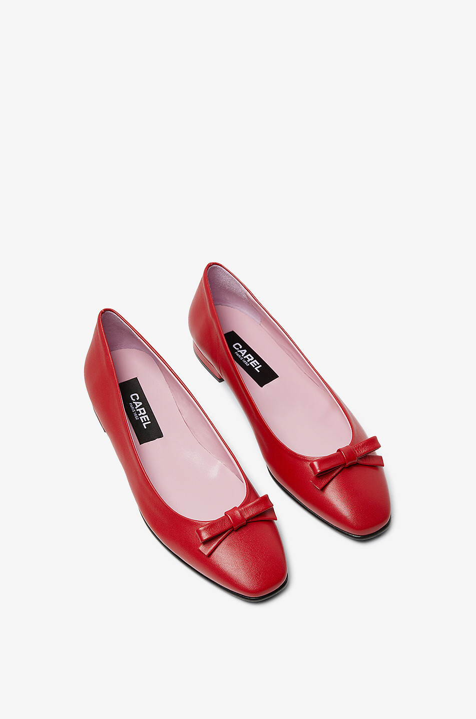 CAREL Ballerines à bout carré en cuir nappa Bella 15 Femme ROUGE 3