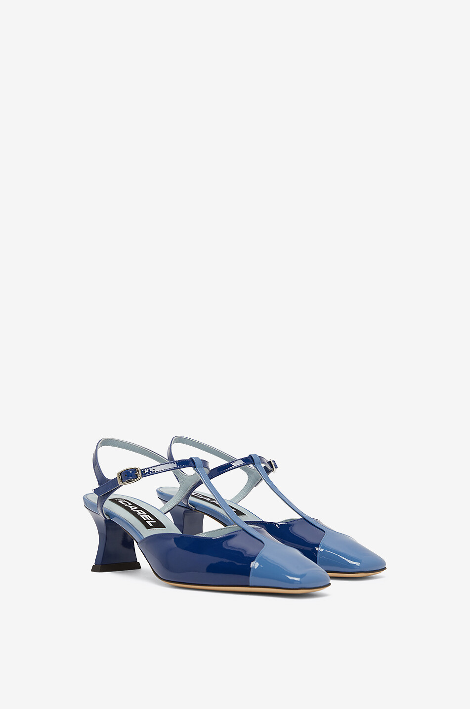 CAREL Isadora 55 bicolour patent leather T-strap pumps Women BLUE 2