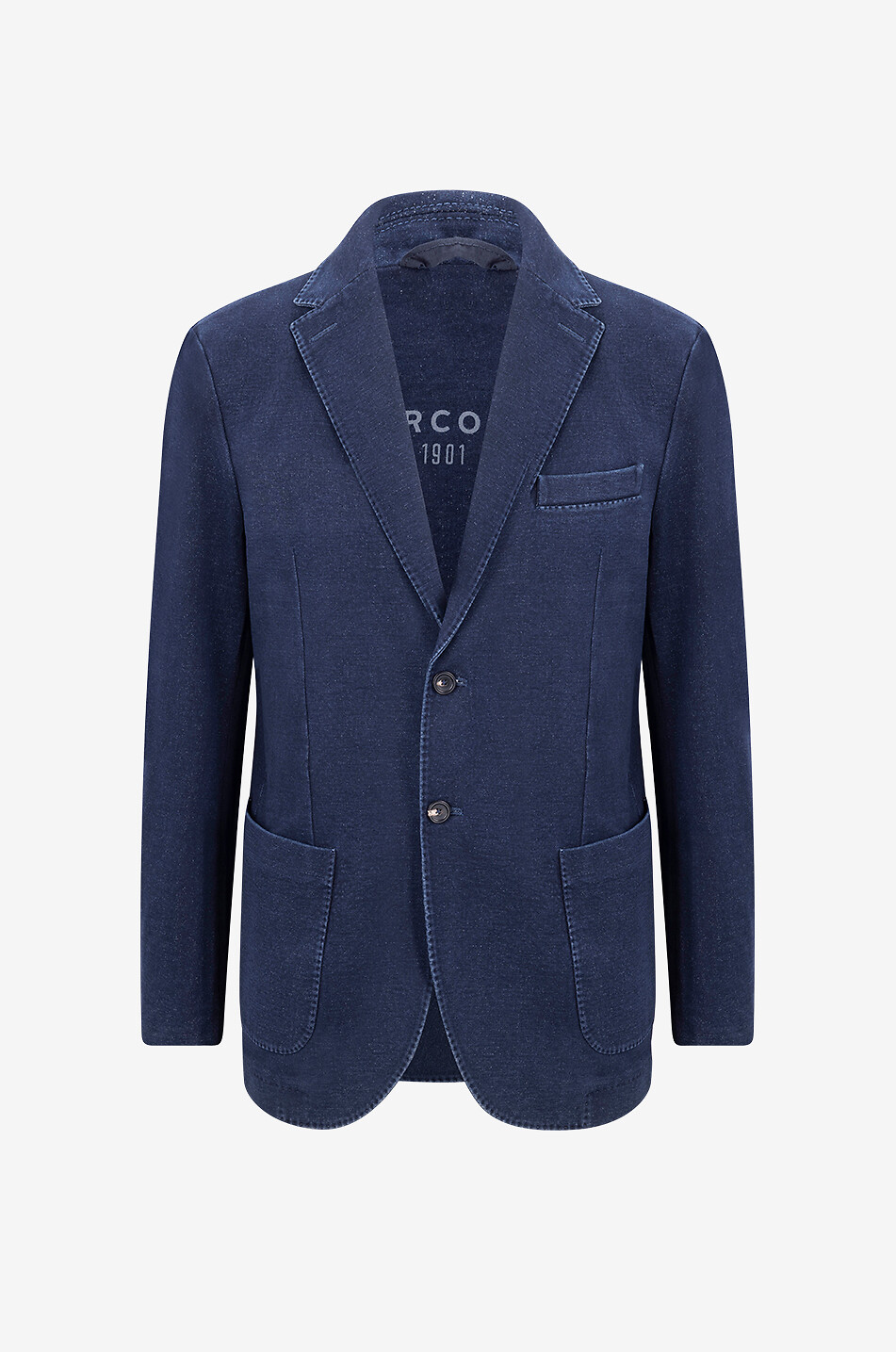 Blazer en denim délavé à boutonnage simple