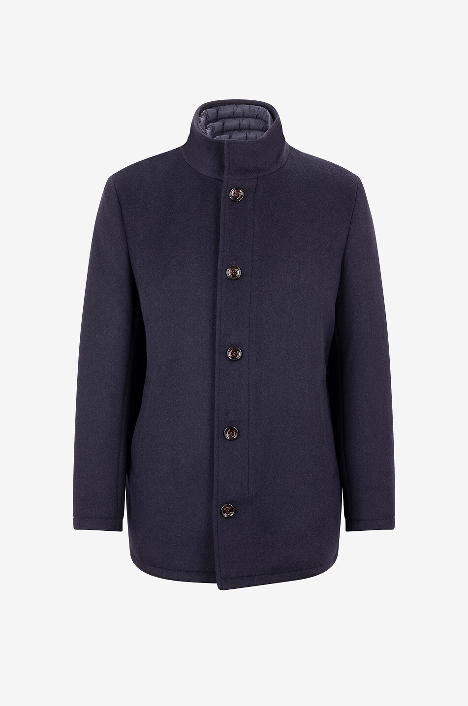 Stand up collar wool coat online