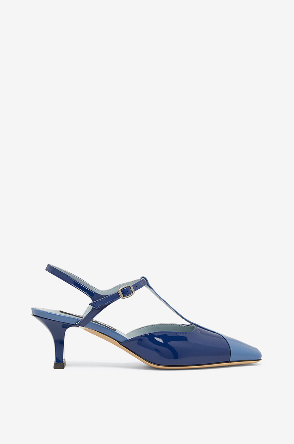 CAREL Isadora 55 bicolour patent leather T-strap pumps Women BLUE 1