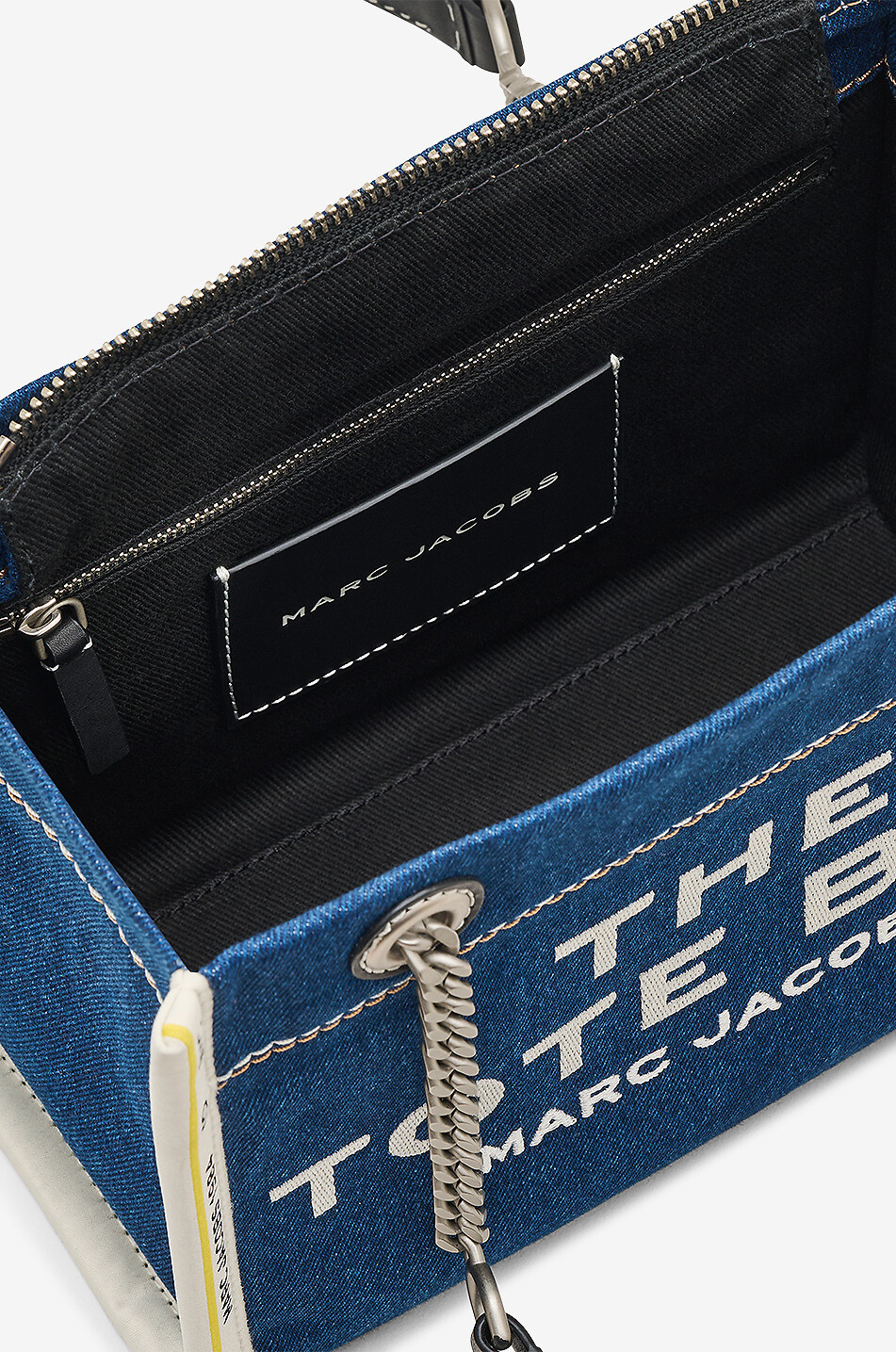MARC JACOBS Sac cabas en jean The Denim Chain Small Tote Bag Femme BLEU FONCE 5