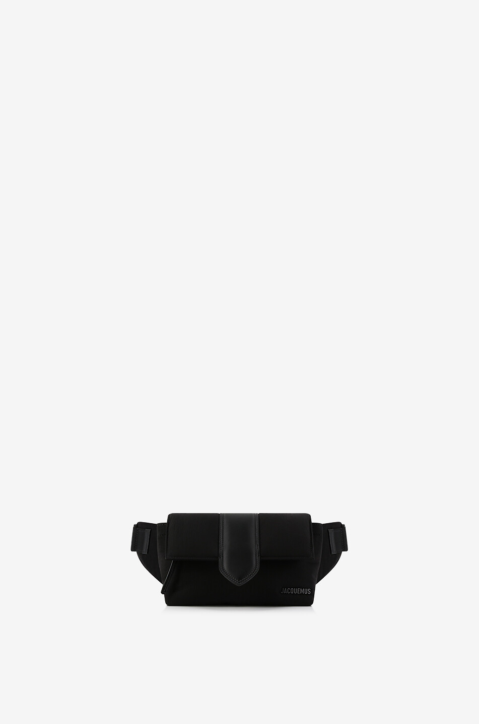 JACQUEMUS La banane Bambino crinkle nylon and leather belt bag Men BLACK 1