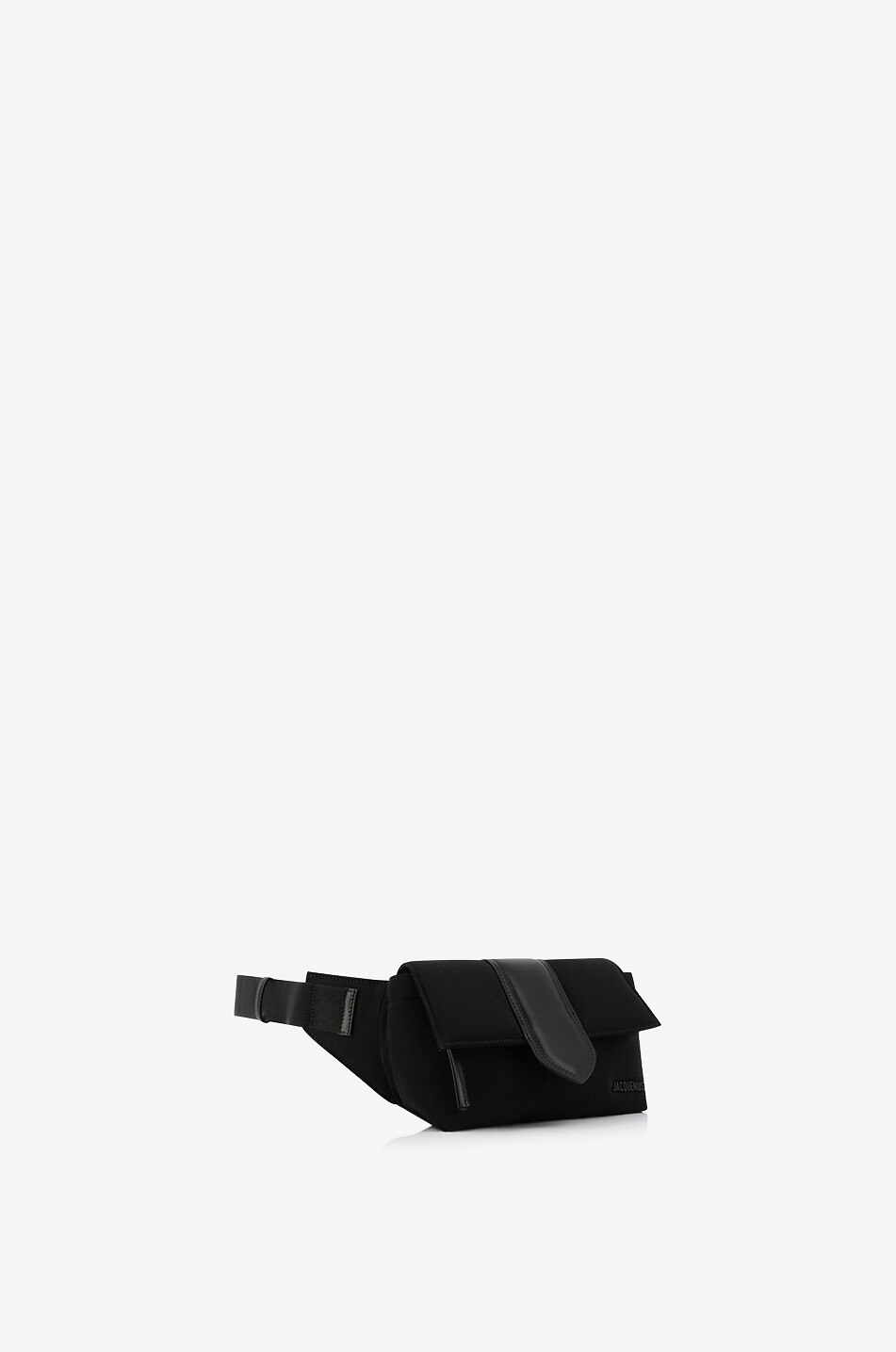 JACQUEMUS La banane Bambino crinkle nylon and leather belt bag Men BLACK 2