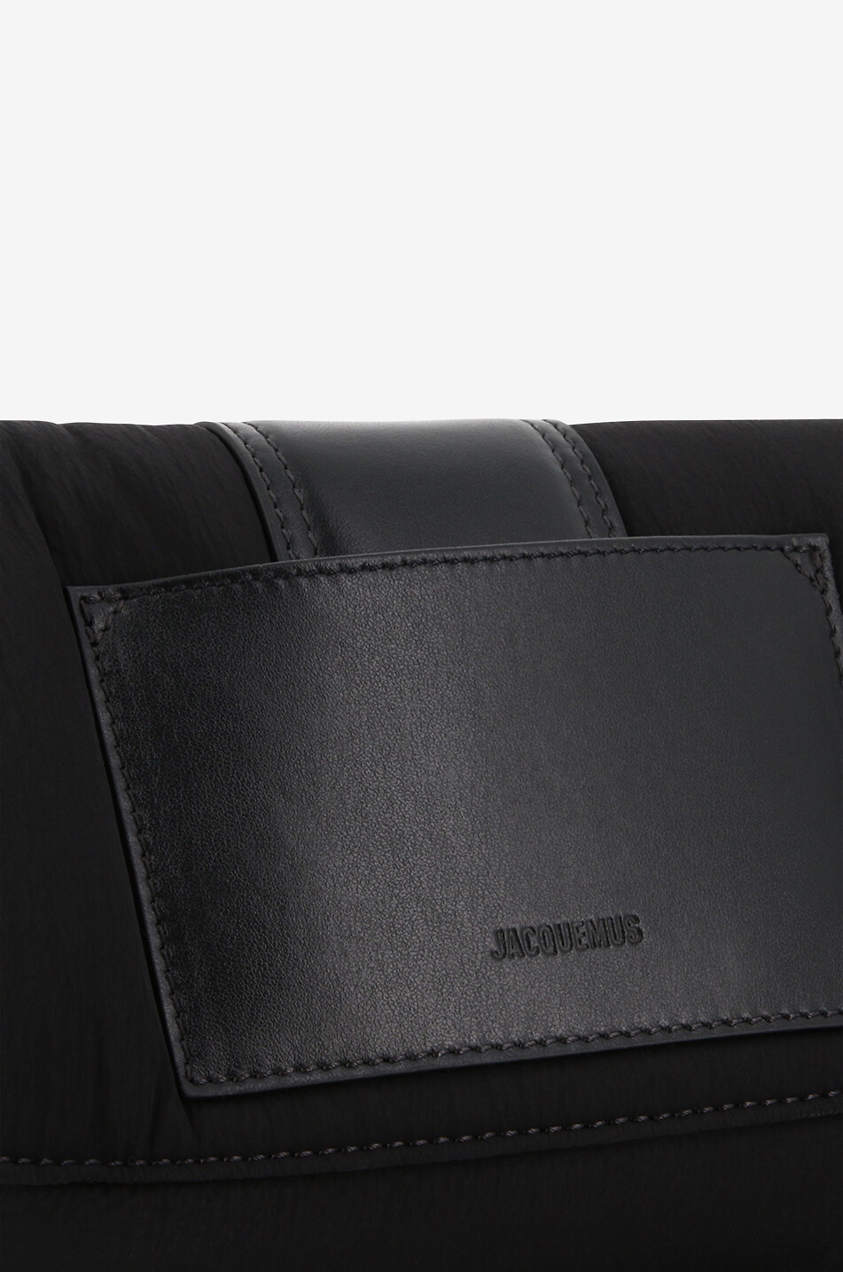 JACQUEMUS La banane Bambino crinkle nylon and leather belt bag Men BLACK 3