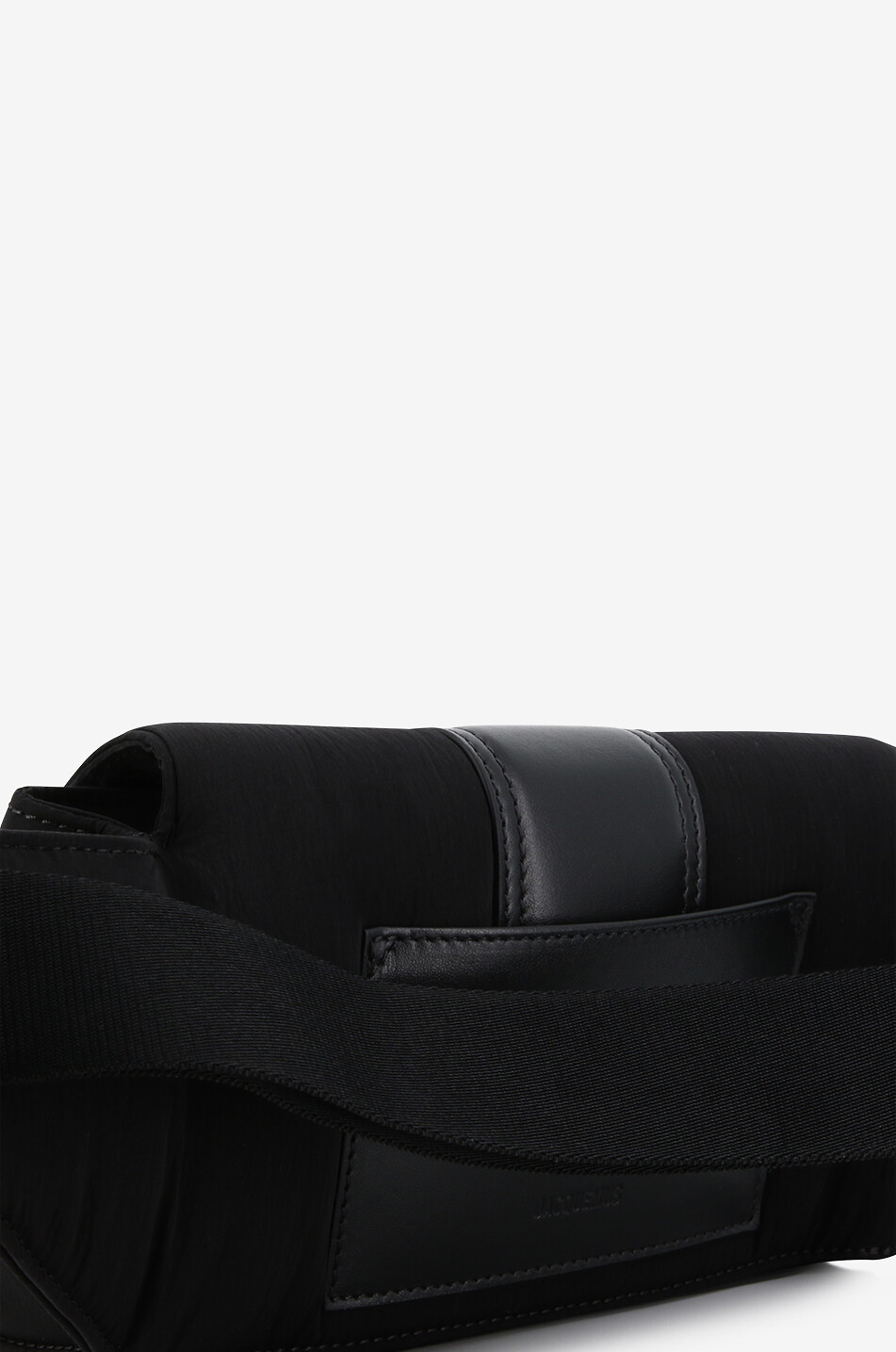 JACQUEMUS La banane Bambino crinkle nylon and leather belt bag Men BLACK 4