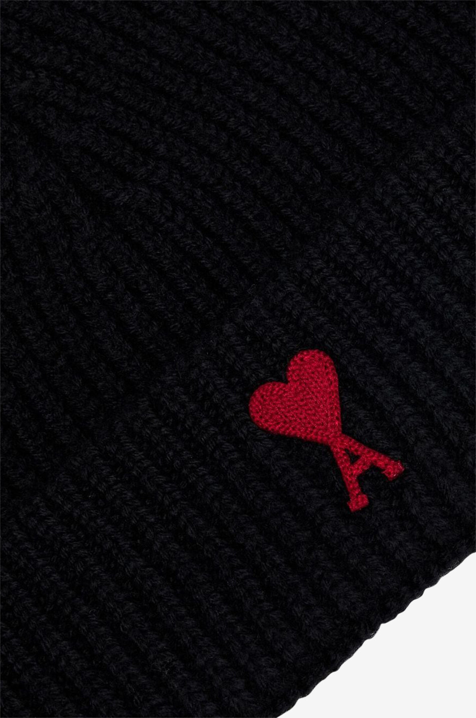 AMI Ami de Coeur rib-knit merino wool beanie Women BLACK 3