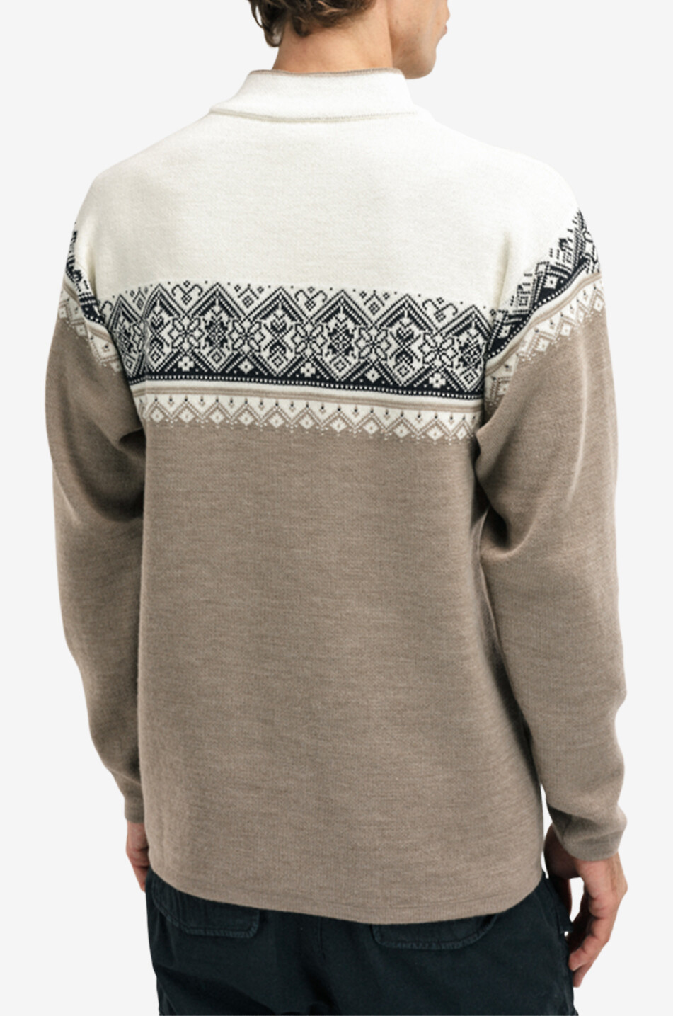 Pull jacquard homme laine sale