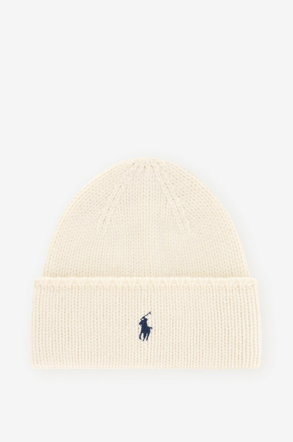 POLO RALPH LAUREN Bonnet en laine mérinos Pony Femme BLANC CASSE 1