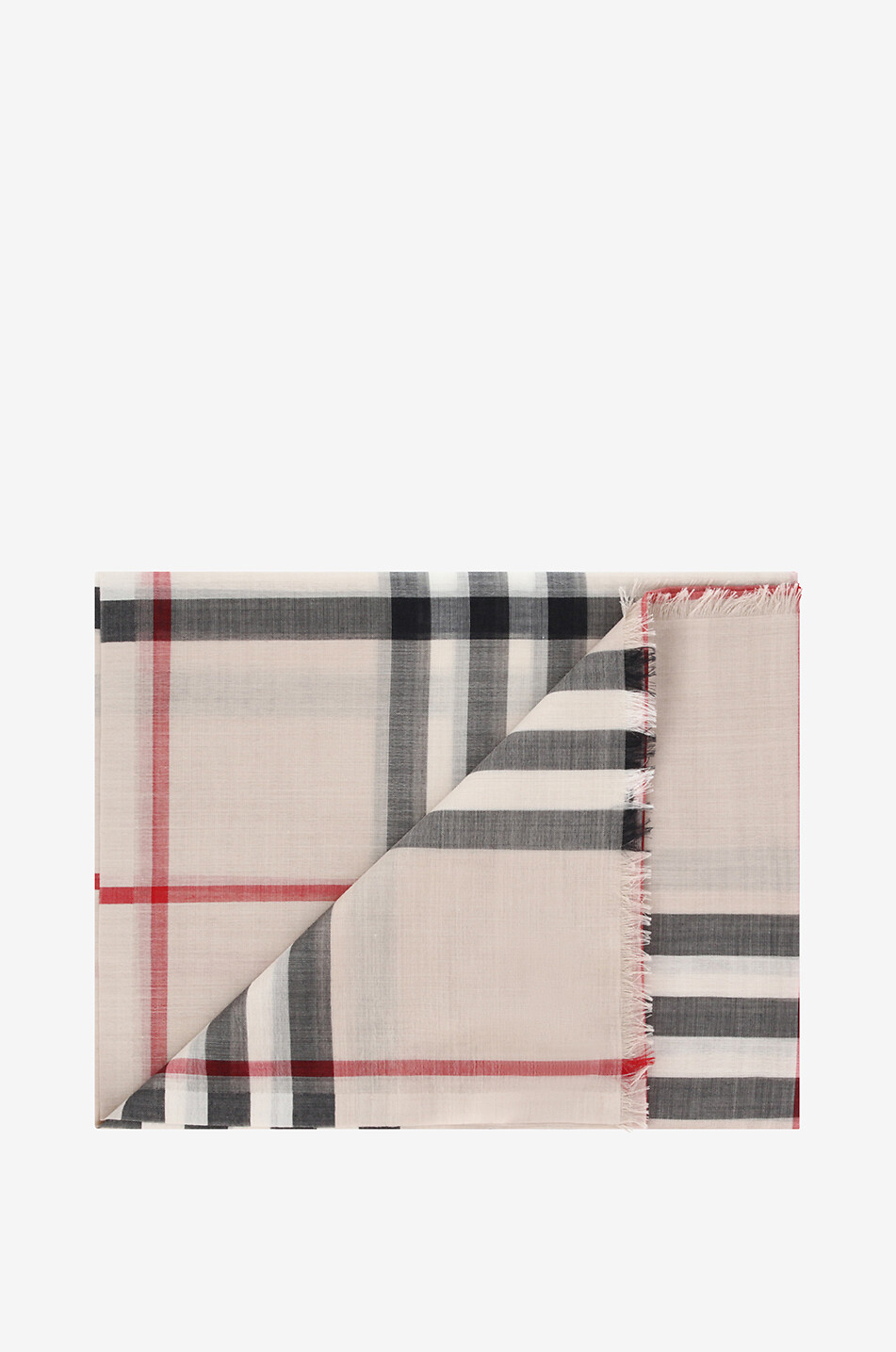 Giant Check Stone wool and silk gauze scarf BURBERRY Bongenie