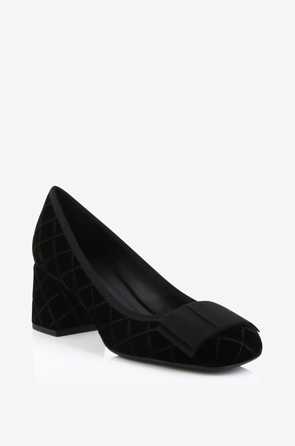 BONGENIE Ery 60 block heel pumps in quilted velvet Women BLACK 1