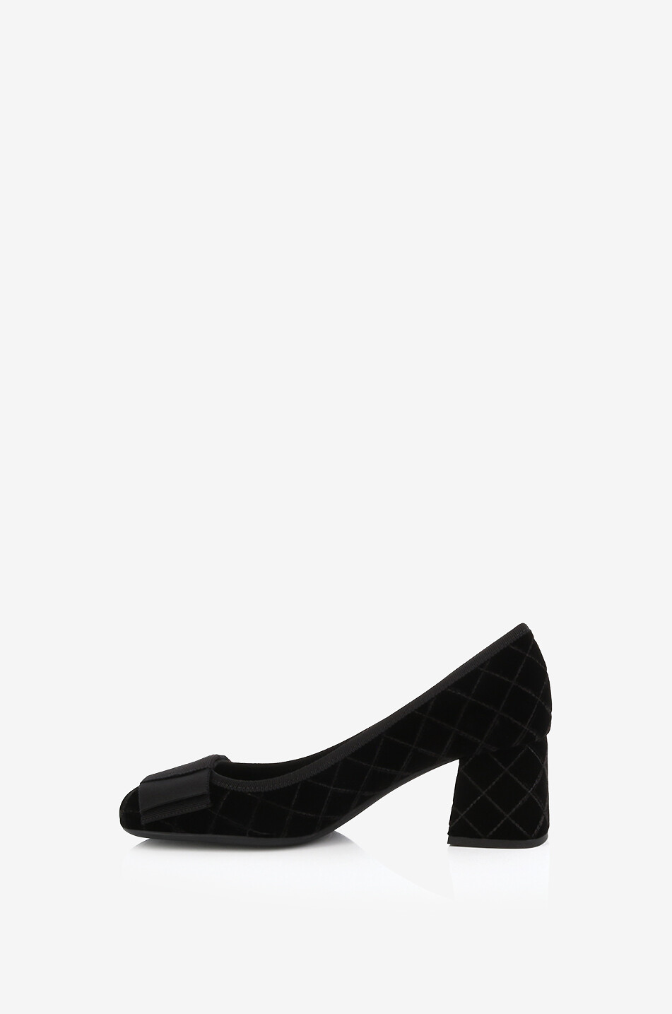 BONGENIE Ery 60 block heel pumps in quilted velvet Women BLACK 3