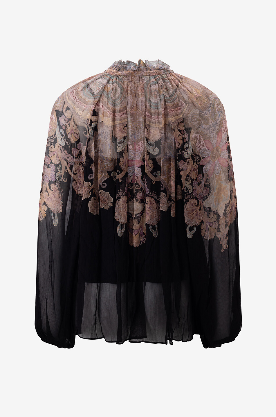 Georgette-Bluse mit Paisley-Print Illustration Billow