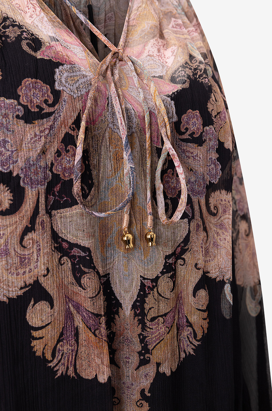 Blouse en georgette imprimée Paisley Illustration Billow