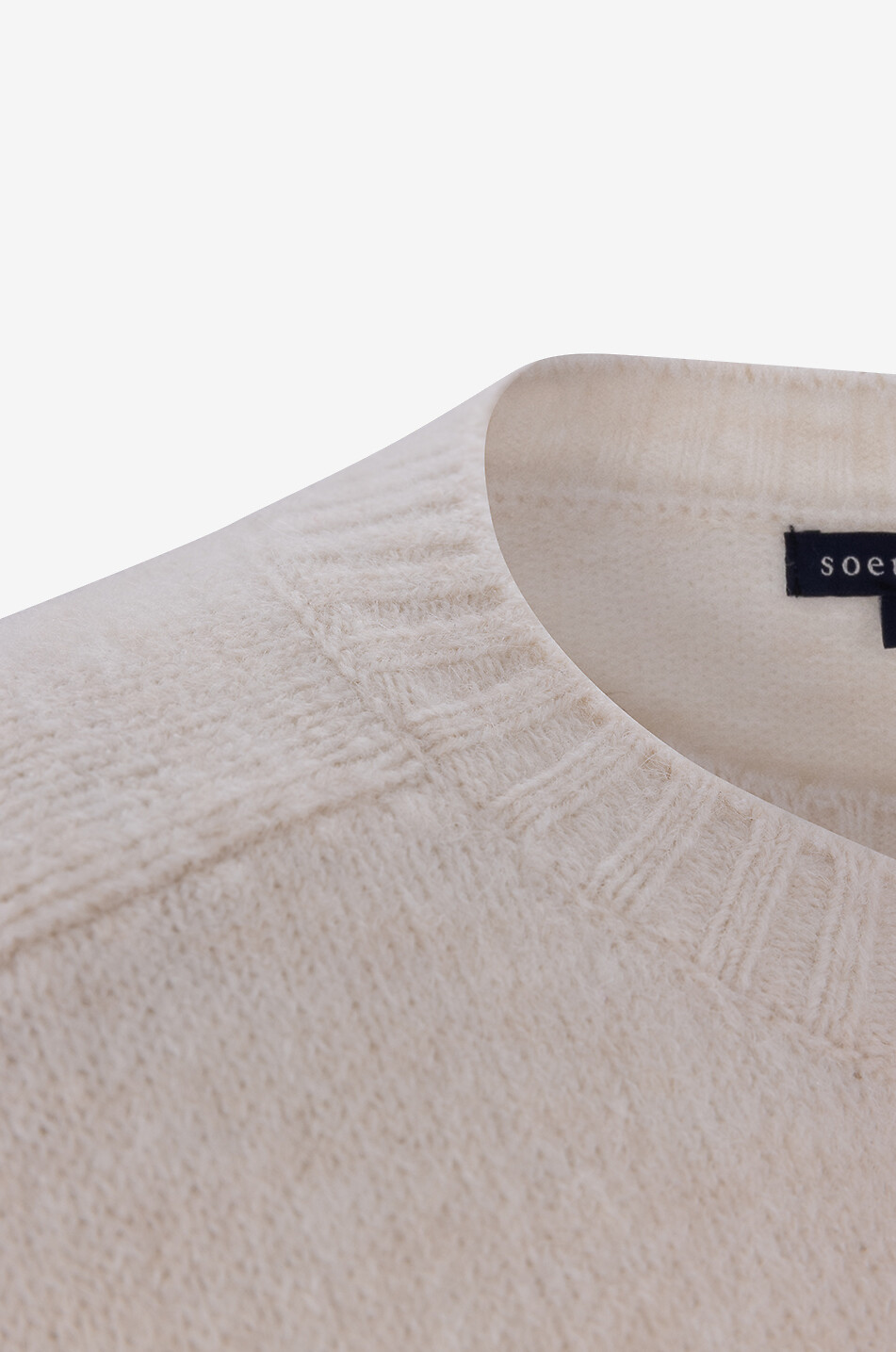 SOEUR Pull épais en alpaga à col rond Envie Femme BLANC CASSE 3