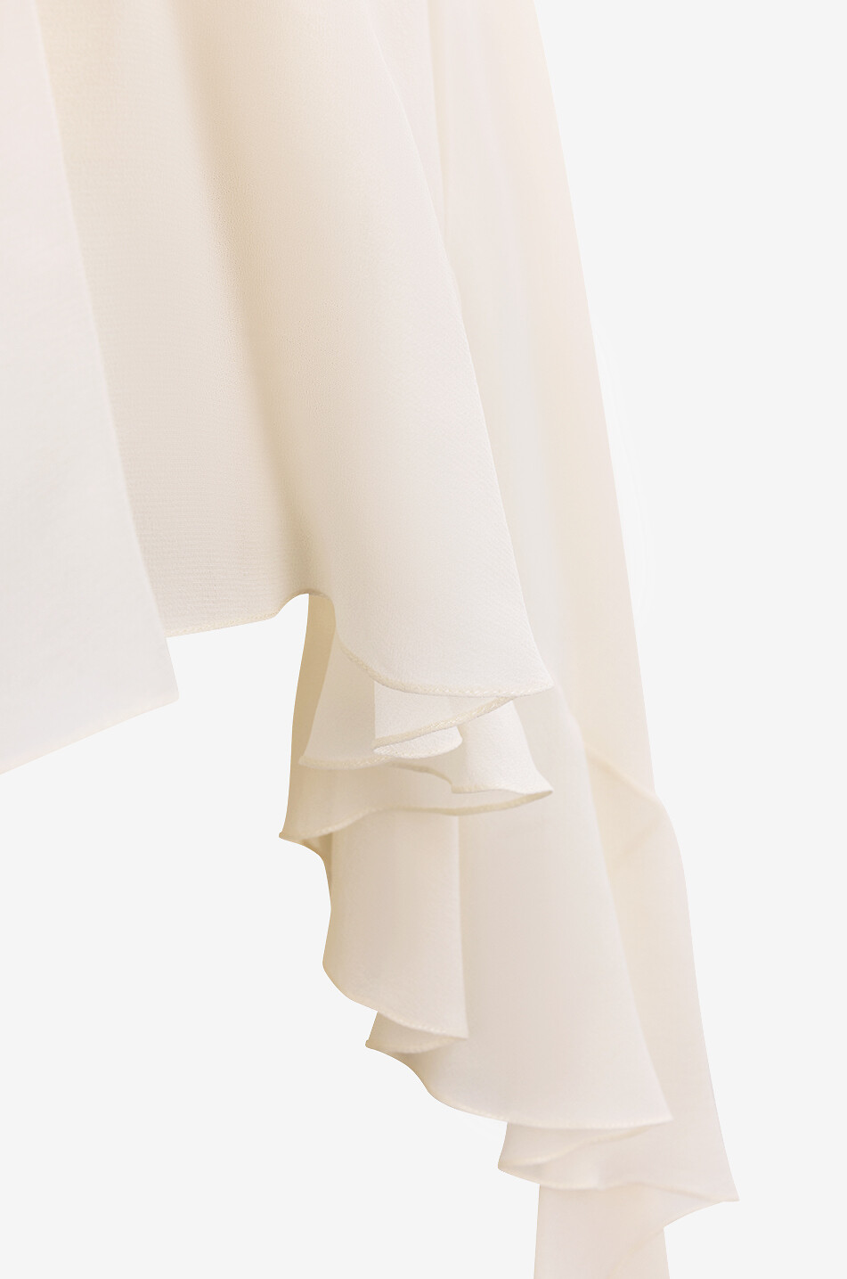 CHLOE Ruffled cape blouse in silk georgette Women WHITE 3