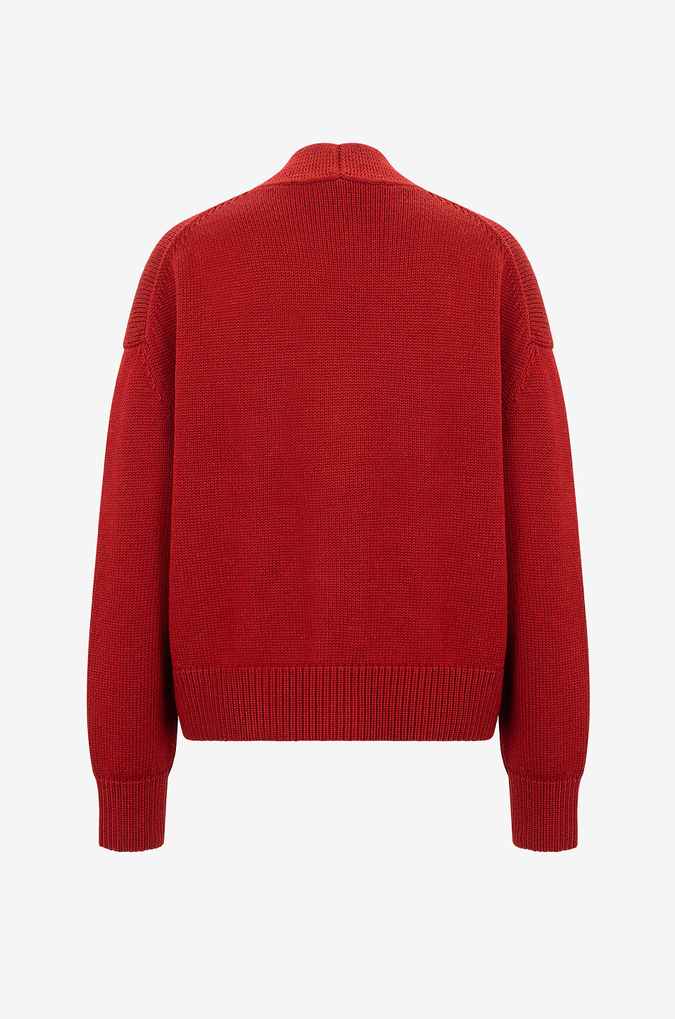 FABIANA FILIPPI Geknöpfter Boxy-Cardigan aus Schurwolle mit V-Ausschnitt Damen ROT 2