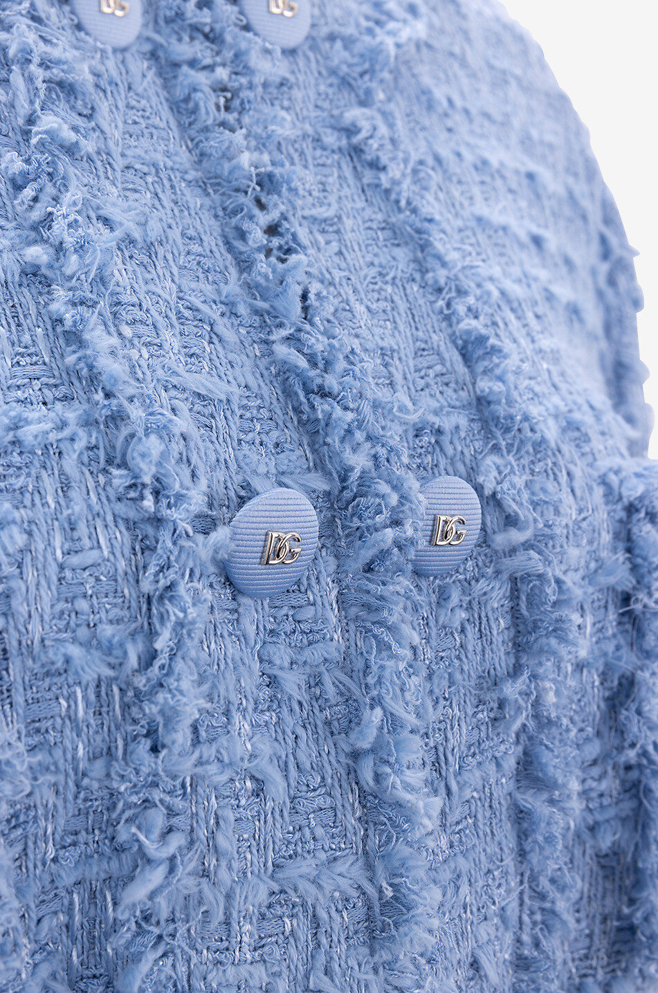 DOLCE & GABBANA Veste en tweed effet natté à boutons DG Femme BLEU 3