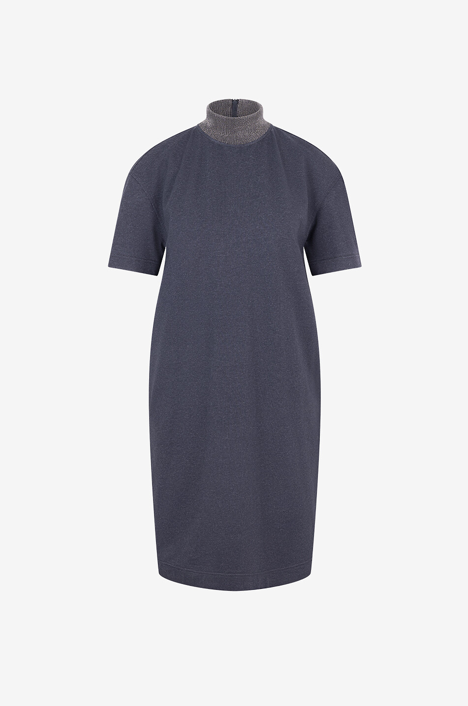 Short lightweight fleece T shirt dress with fantasy stand up collar BRUNELLO CUCINELLI Bongenie